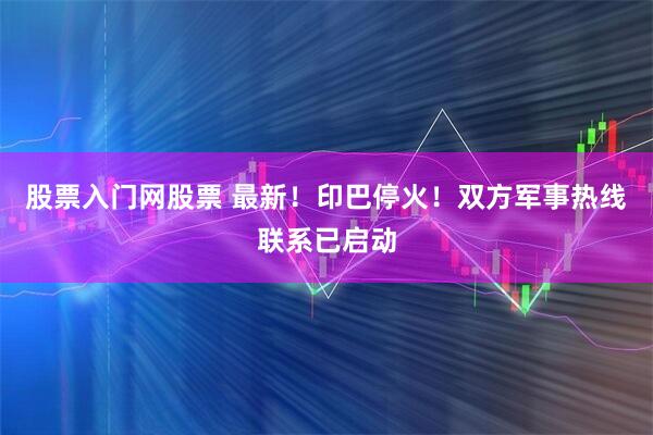 股票入门网股票 最新！印巴停火！双方军事热线联系已启动