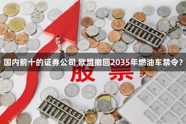 国内前十的证券公司 欧盟撤回2035年燃油车禁令？