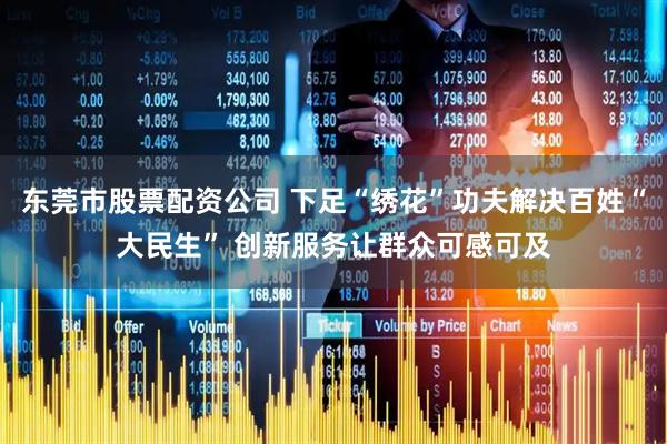 东莞市股票配资公司 下足“绣花”功夫解决百姓“大民生” 创新服务让群众可感可及